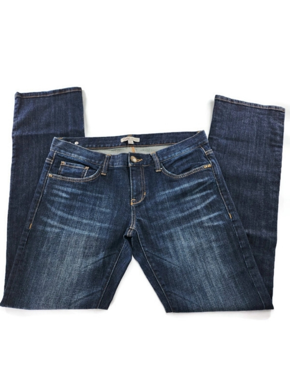 Cabi Mid-Rise Medium Dark Blue Wash Mid-Rise Straight Leg Denim Jeans Style 513